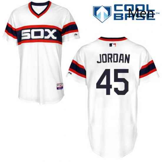 Mens Majestic Chicago White Sox 45 Michael Jordan Replica White 2013 Alternate Home Cool Base MLB Jersey